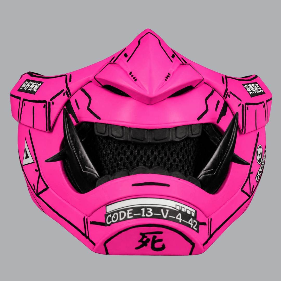 Space Armory Cyberpunk Oni Mask - Infra Pink Masks