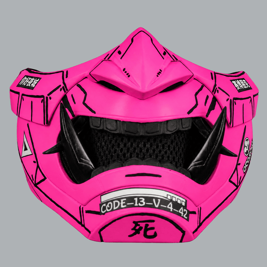 Space Armory Cyberpunk Oni Mask - Infra Pink Masks