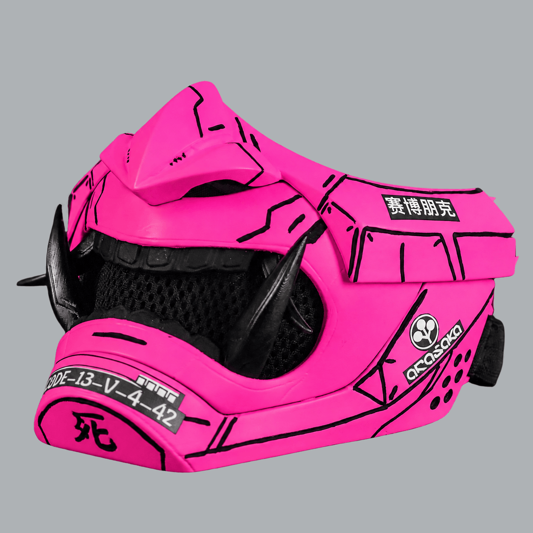 Space Armory Cyberpunk Oni Mask - Infra Pink Masks