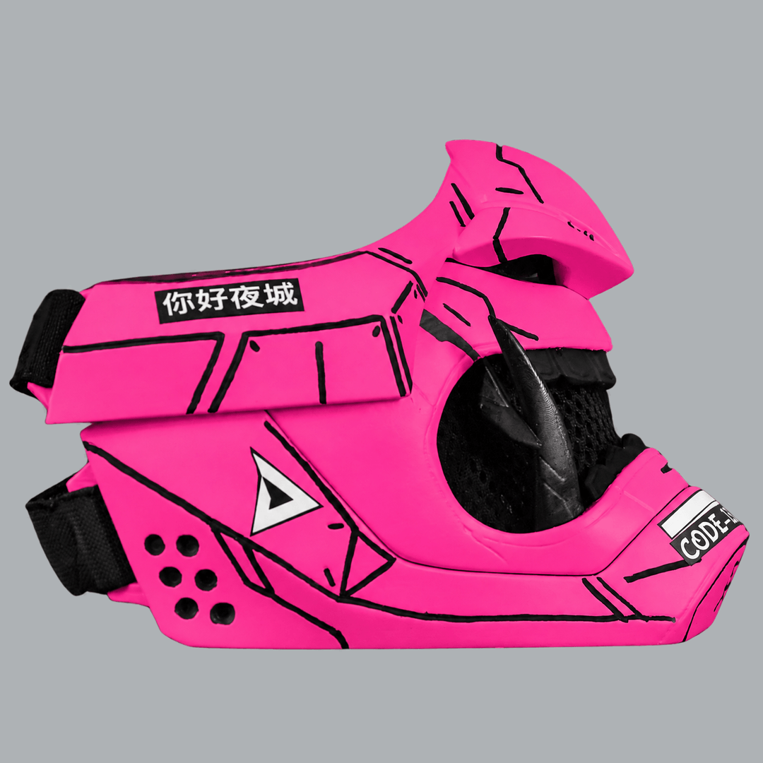 Space Armory Cyberpunk Oni Mask - Infra Pink Masks