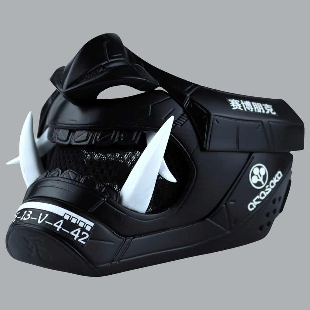 Cyberpunk Oni Mask - Matte Black – Space Armory | Japanese Mask and ...