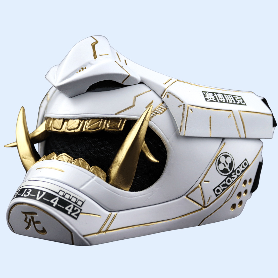 Space Armory Cyberpunk Oni Mask Matte White Masks