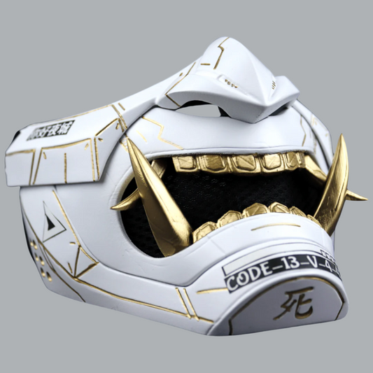Space Armory Cyberpunk Oni Mask Matte White Masks