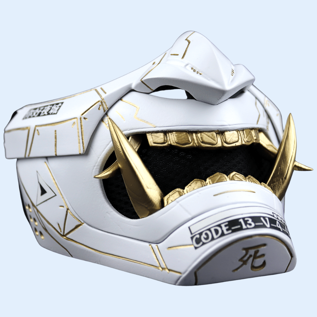 Space Armory Cyberpunk Oni Mask Matte White Masks