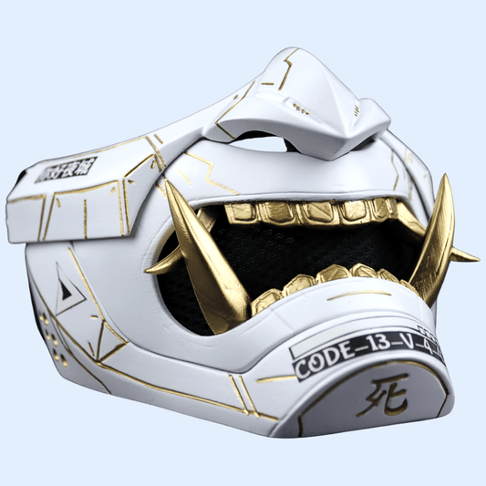 Space Armory Cyberpunk Oni Mask Matte White Masks