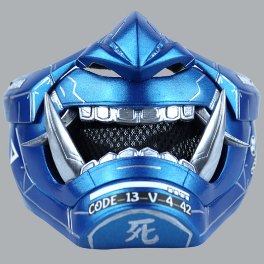 Space Armory Cyberpunk Oni Mask Metallic Blue Masks
