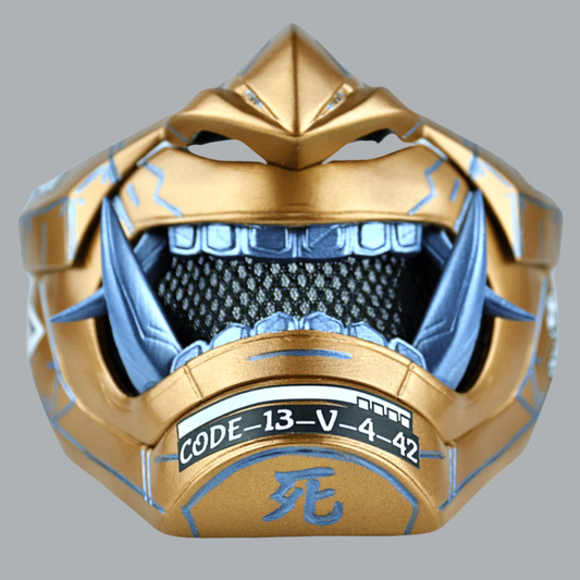 Space Armory Cyberpunk Oni Mask Metallic Gold Masks