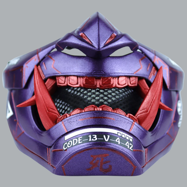 Cyberpunk Oni Mask - Metallic Violet/Red Stripes – Space Armory ...