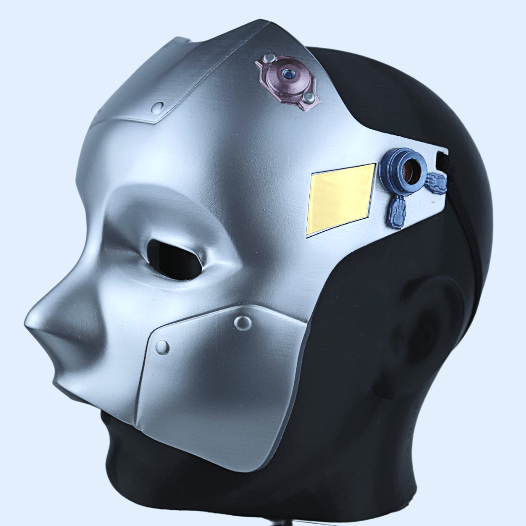 Space Armory Cyborg Android Robot Mask Matte Silver