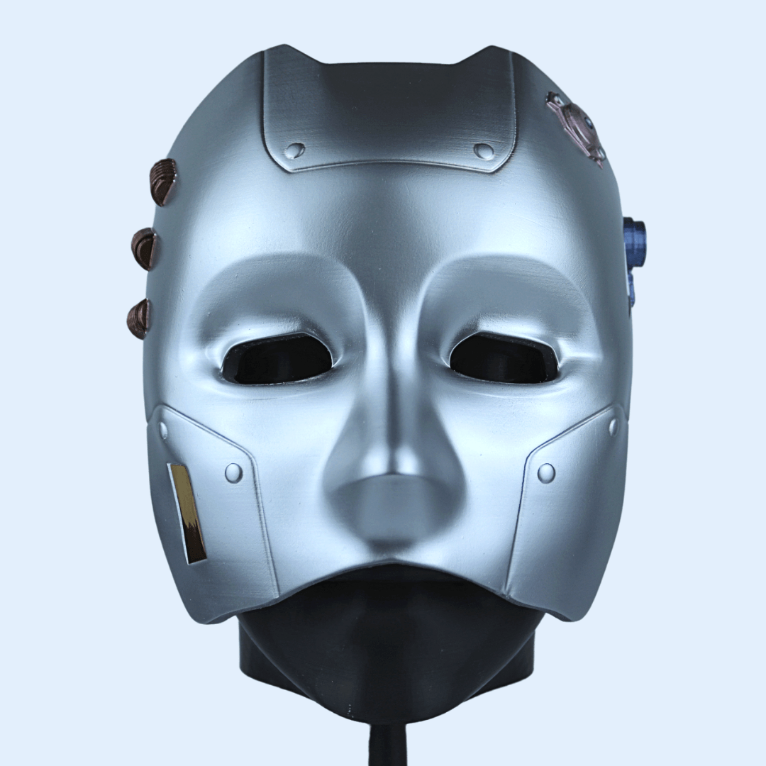 Space Armory Cyborg Android Robot Mask Matte Silver