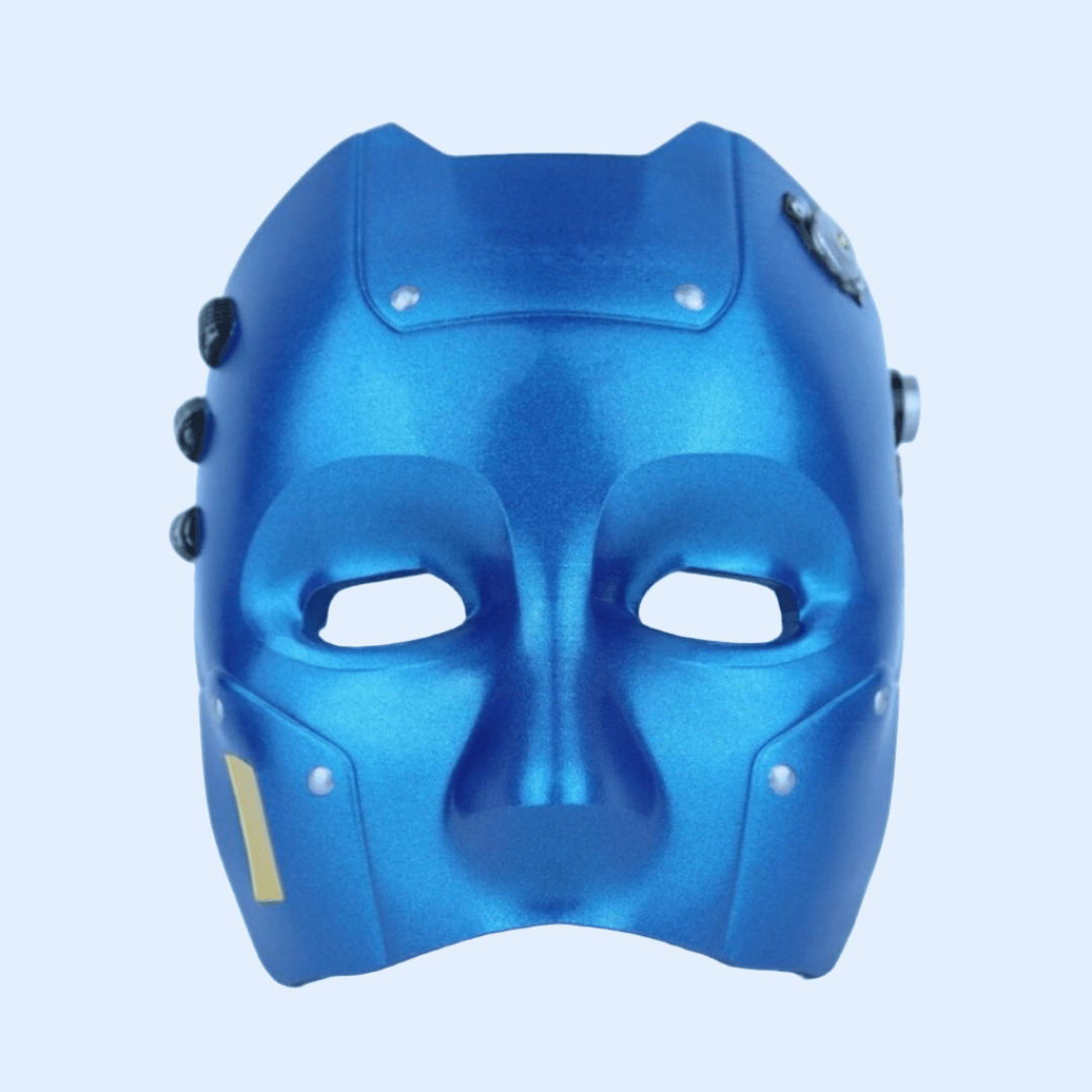 Space Armory Cyborg Android Robot Mask Metallic Blue