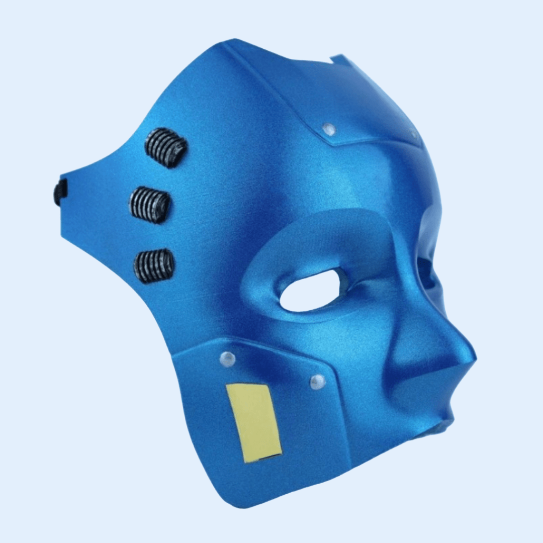 Space Armory Cyborg Android Robot Mask Metallic Blue