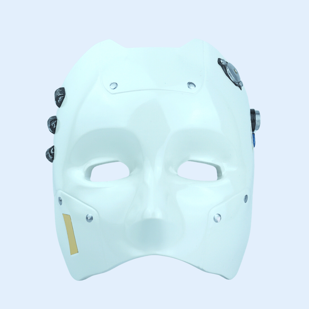 Space Armory Cyborg Android Robot Mask White