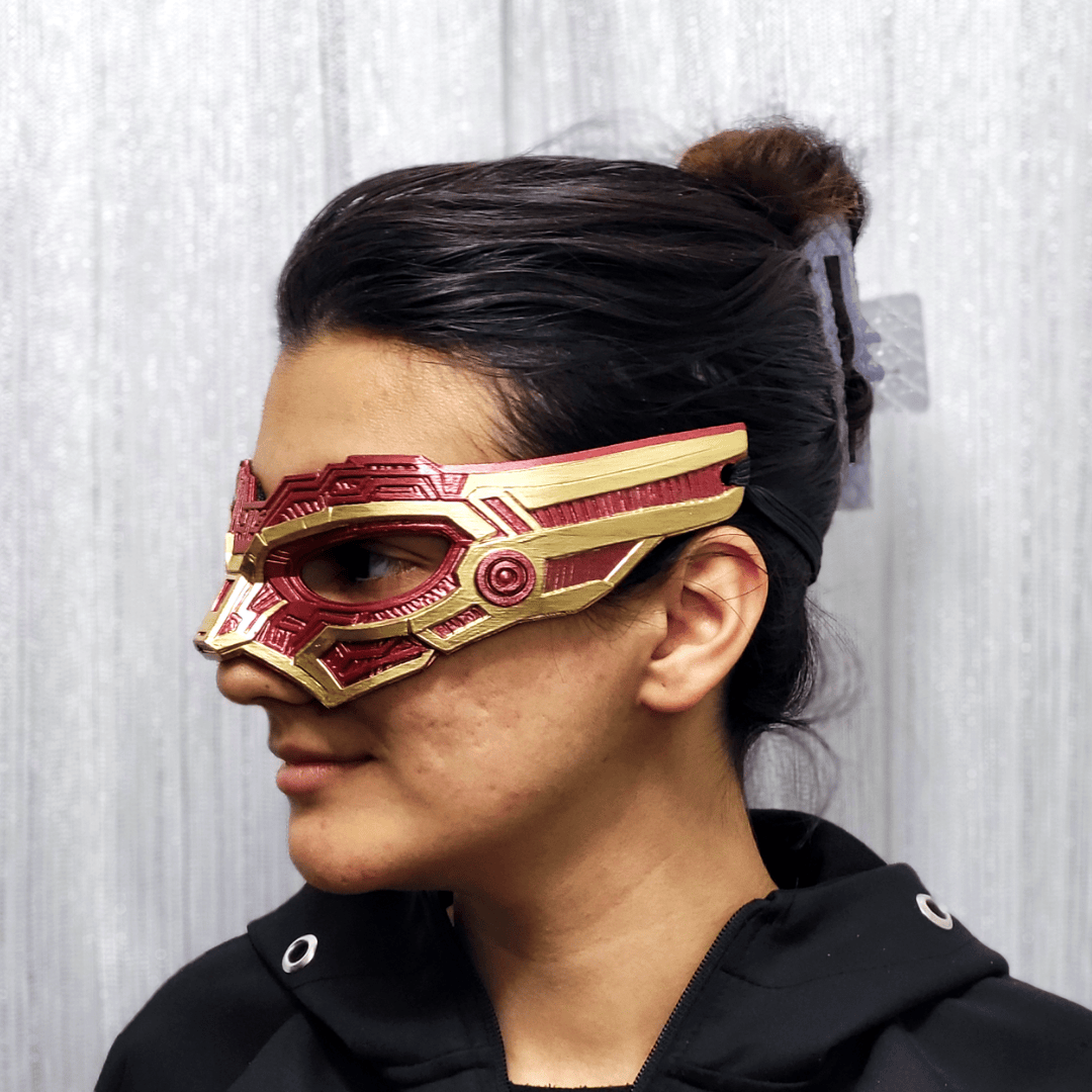 Space Armory Cyborg Eyes Mask - Metallic Red/Gold Masks