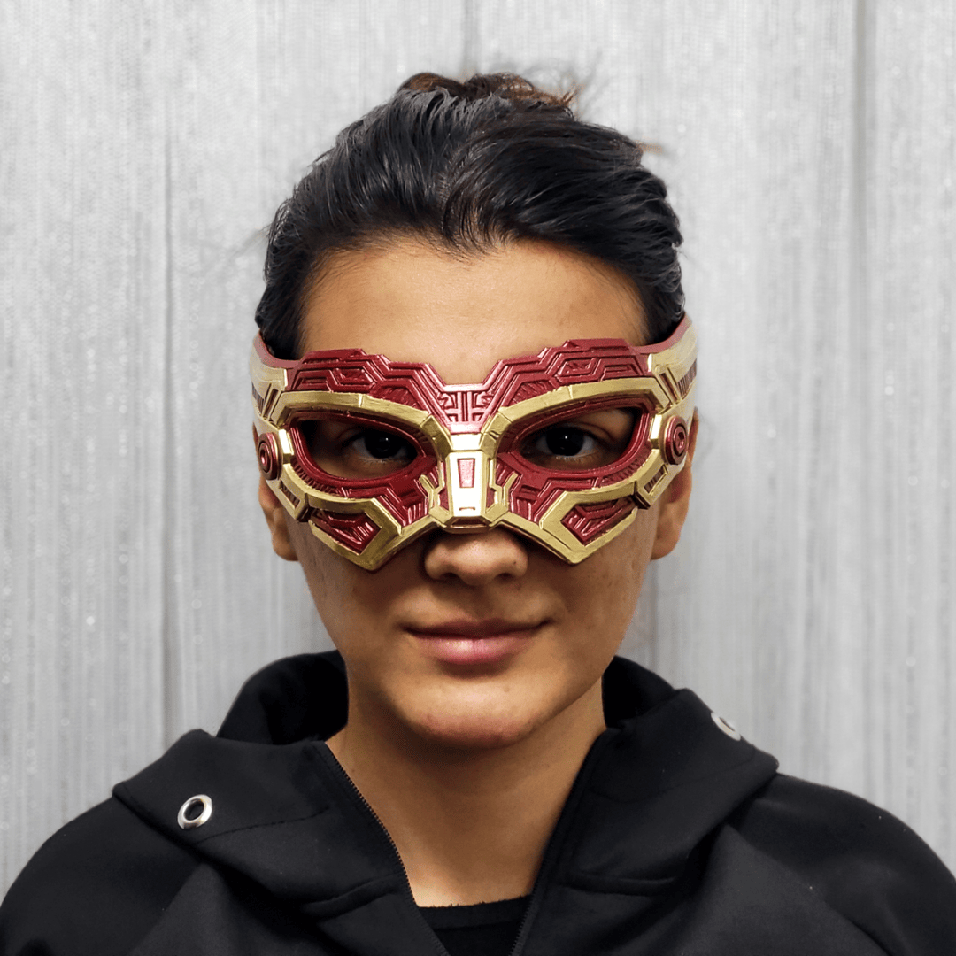 Space Armory Cyborg Eyes Mask - Metallic Red/Gold Masks