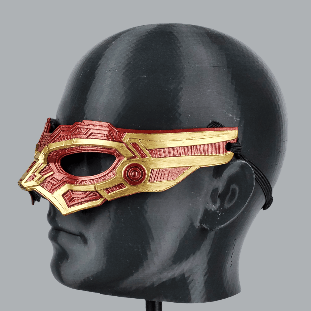 Space Armory Cyborg Eyes Mask - Metallic Red/Gold Masks