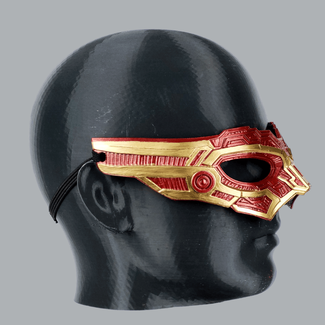 Space Armory Cyborg Eyes Mask - Metallic Red/Gold Masks
