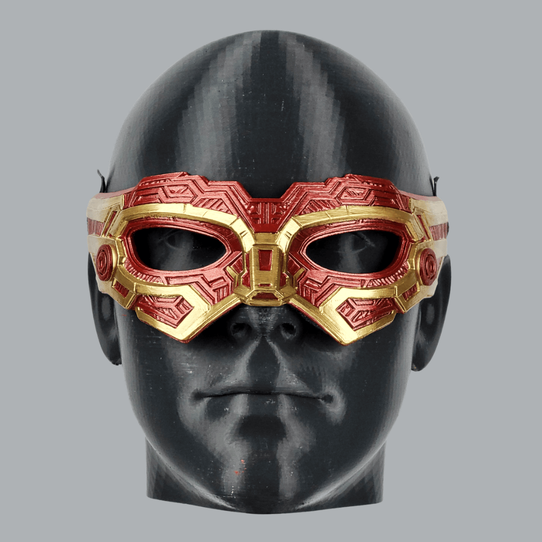 Space Armory Cyborg Eyes Mask - Metallic Red/Gold Masks