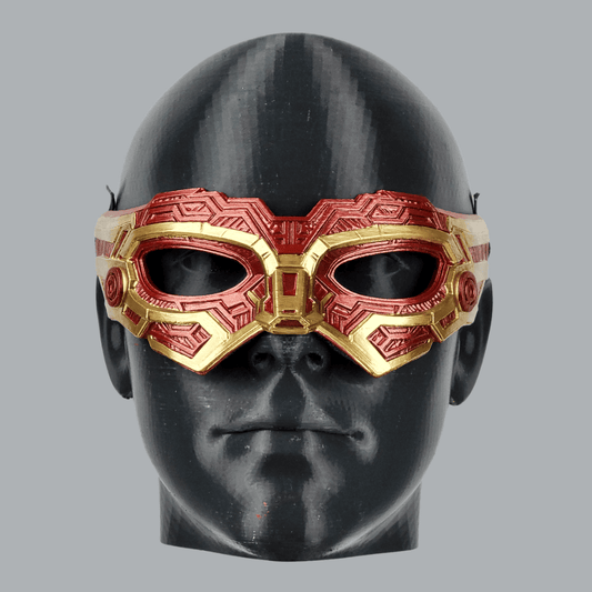 Space Armory Cyborg Eyes Mask - Metallic Red/Gold Masks