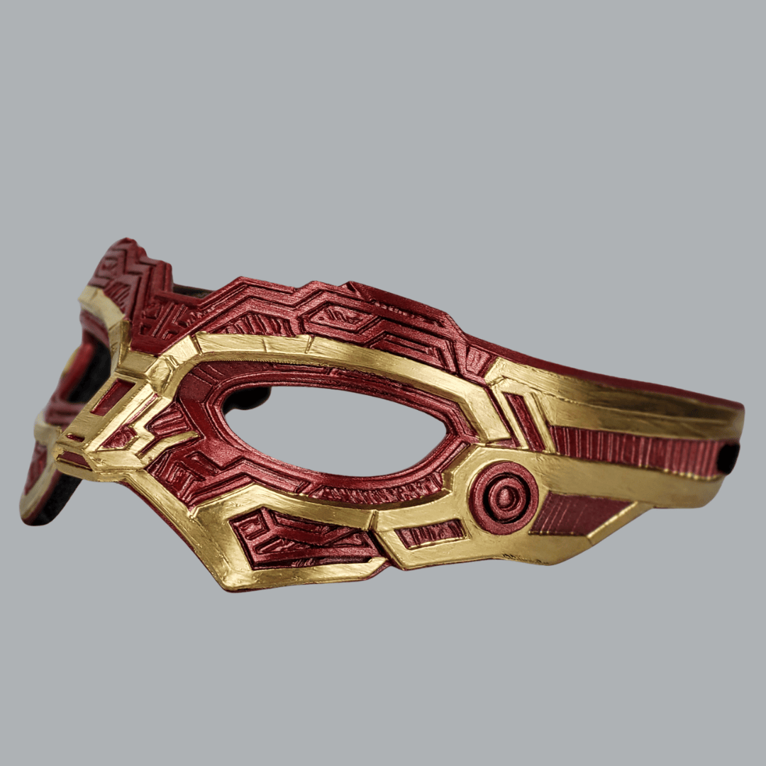 Space Armory Cyborg Eyes Mask - Metallic Red/Gold Masks