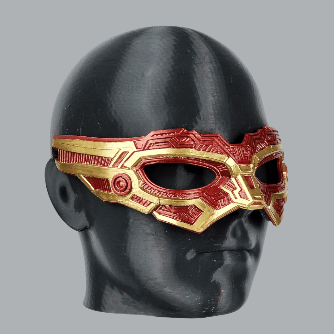 Space Armory Cyborg Eyes Mask - Metallic Red/Gold Masks
