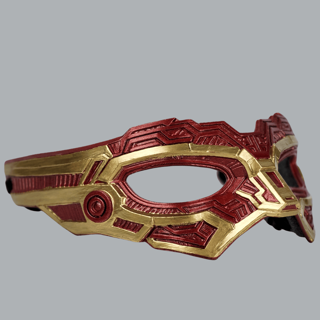 Space Armory Cyborg Eyes Mask - Metallic Red/Gold Masks