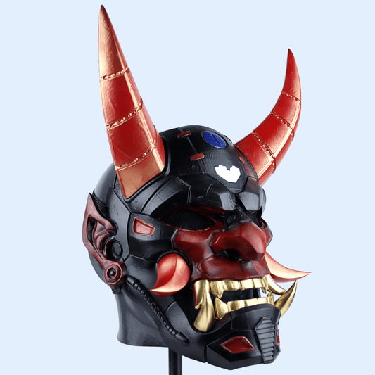 Space Armory Cyborg Full Face Oni Mask Matte Black Masks