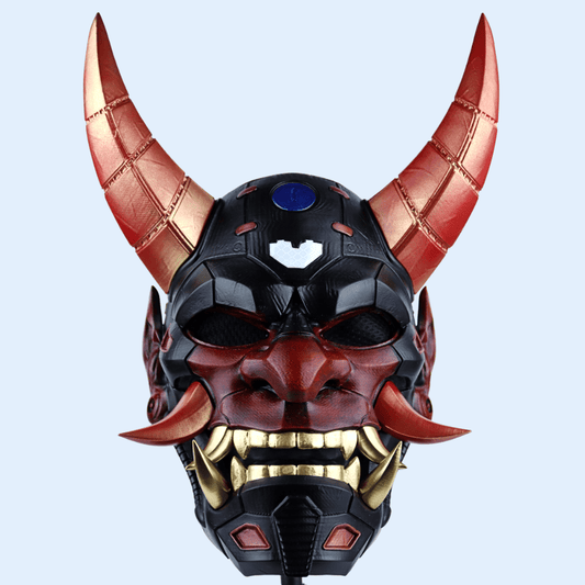 Space Armory Cyborg Full Face Oni Mask Matte Black Masks