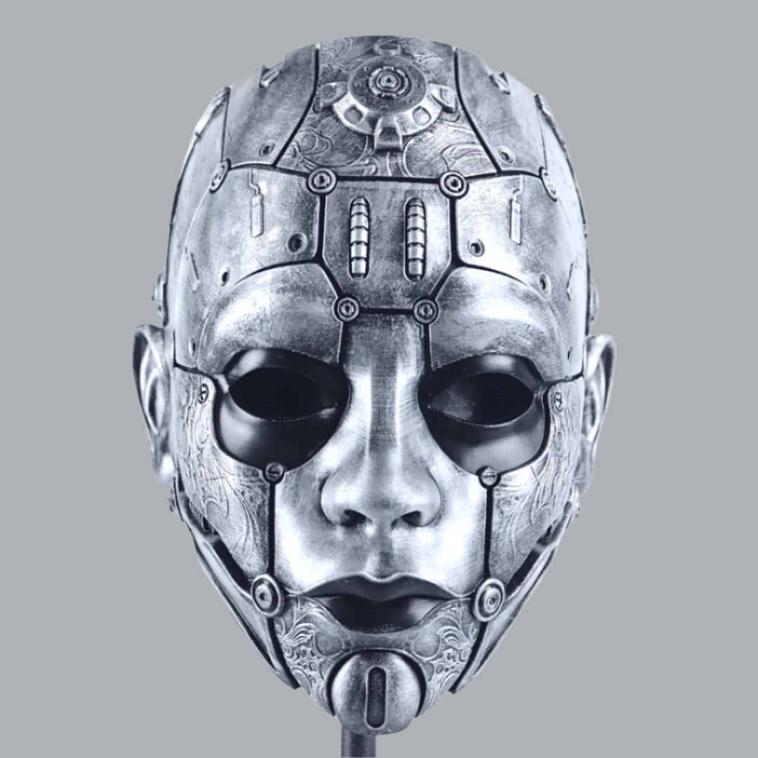 Cyborg Humanoid Robot Mask Silver – Space Armory | Japanese Mask and ...