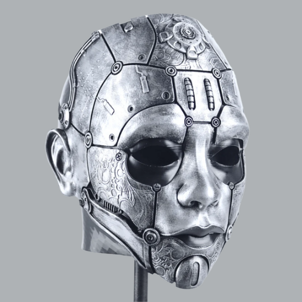 Cyborg Masker Cyborg Humanoid Robot Mask - Silver – Space Armory | Japanese Mask and ...
