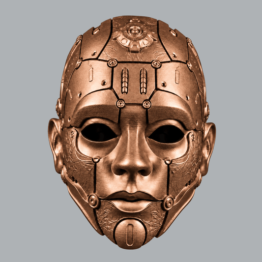 Space Armory Cyborg Humanoid Robot Mask - Copper Masks