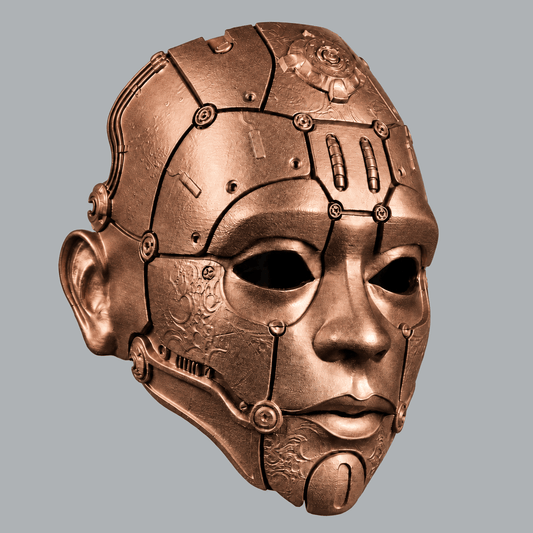 Space Armory Cyborg Humanoid Robot Mask - Copper Masks