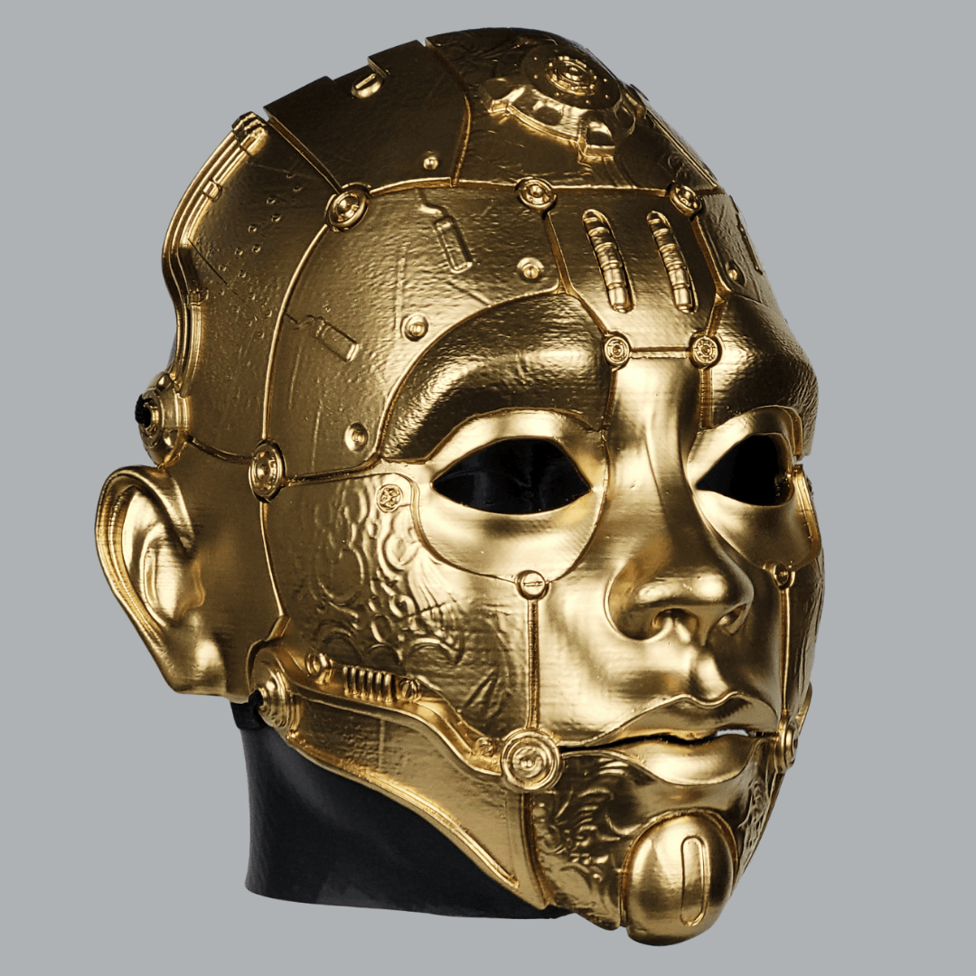 Space Armory Cyborg Humanoid Robot Mask - Gold Masks