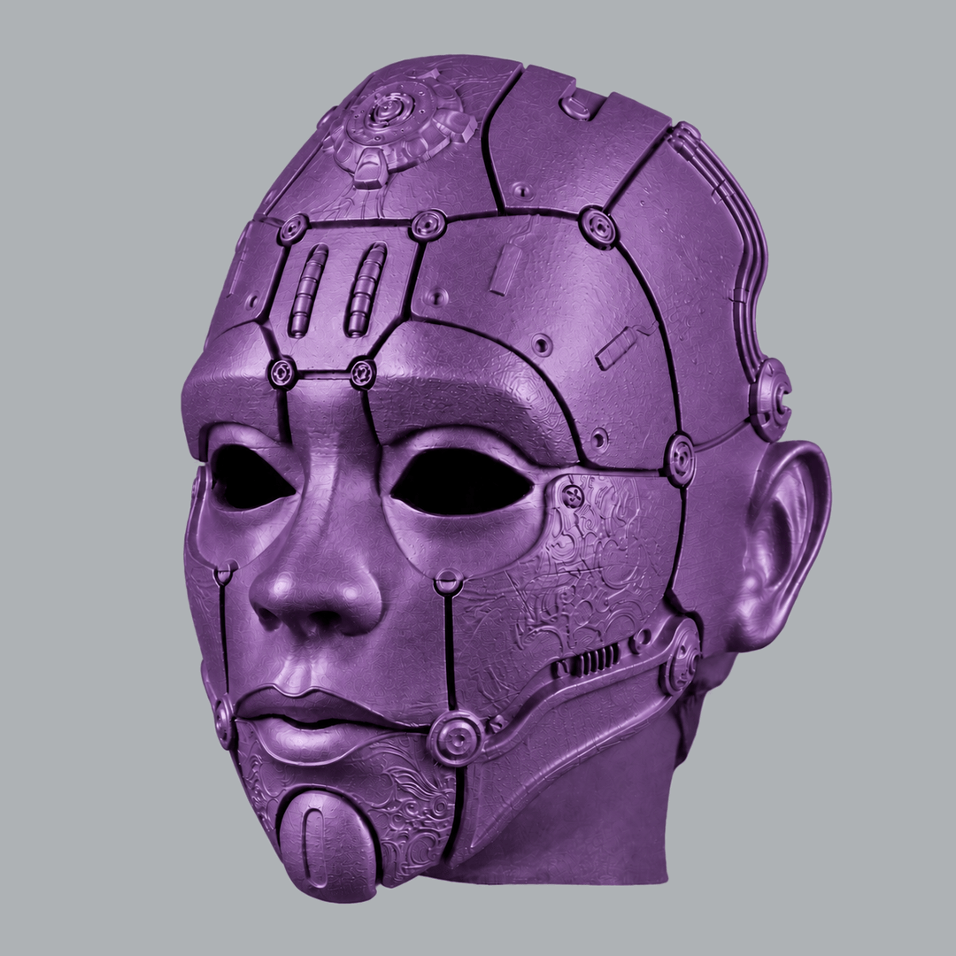 Space Armory Cyborg Humanoid Robot Mask - Infra Violet Masks