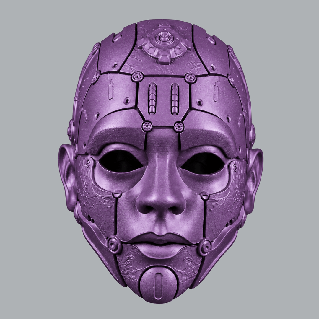 Space Armory Cyborg Humanoid Robot Mask - Infra Violet Masks