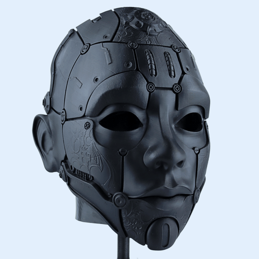 Space Armory Cyborg Humanoid Robot Mask Matte Black Masks