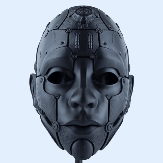 Space Armory Cyborg Humanoid Robot Mask Matte Black Masks