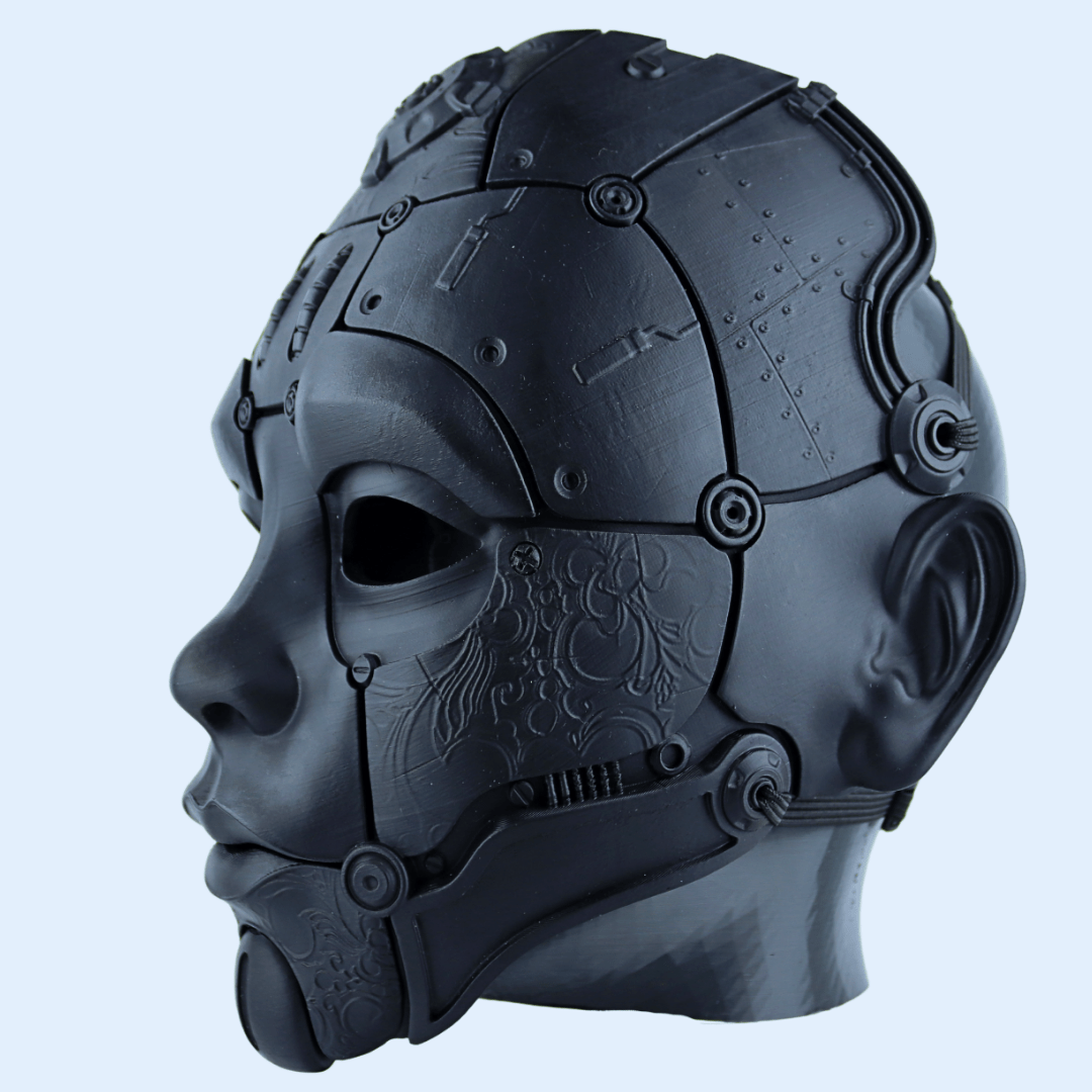 Space Armory Cyborg Humanoid Robot Mask Matte Black Masks