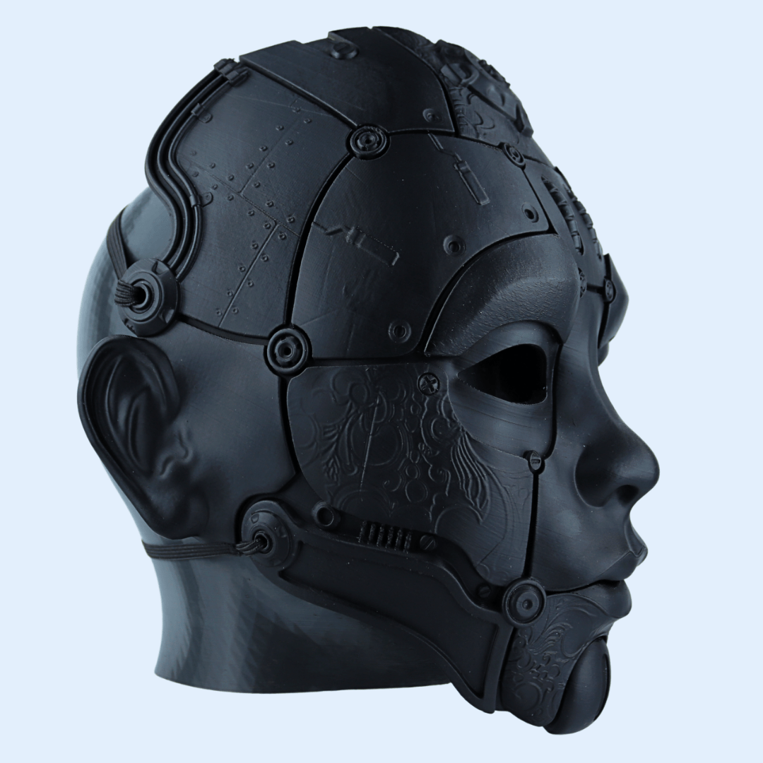 Space Armory Cyborg Humanoid Robot Mask Matte Black Masks