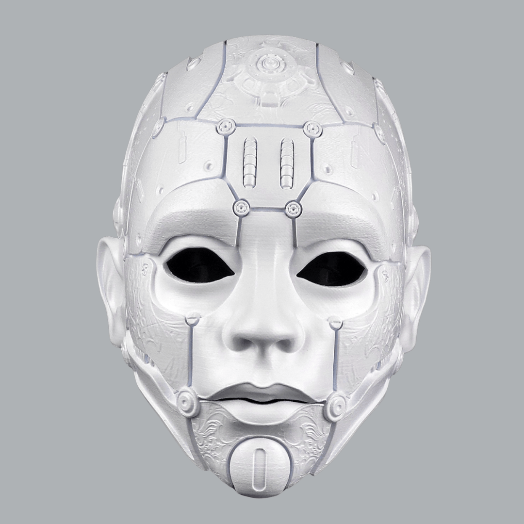 Space Armory Cyborg Humanoid Robot Mask - Matte White Masks