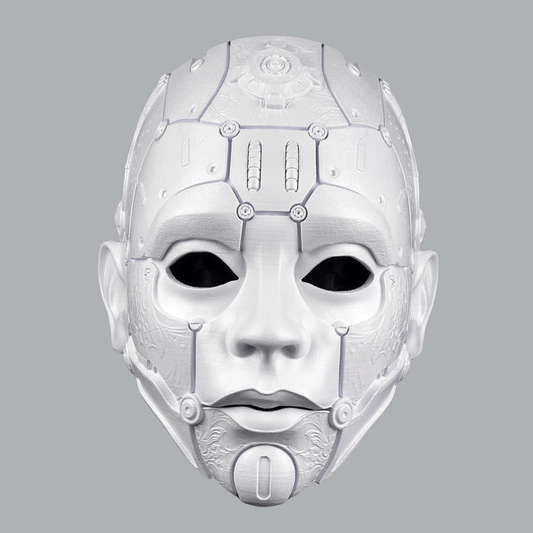 Space Armory Cyborg Humanoid Robot Mask - Matte White Masks