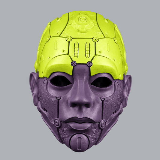 Space Armory Cyborg Humanoid Robot Mask - Poison / Black Purple Masks