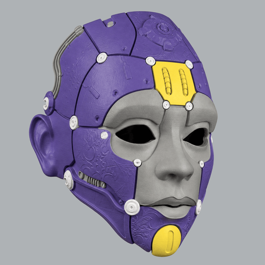 Space Armory Cyborg Humanoid Robot Mask - Royal Purple / Mouse / Easter Yellow Masks