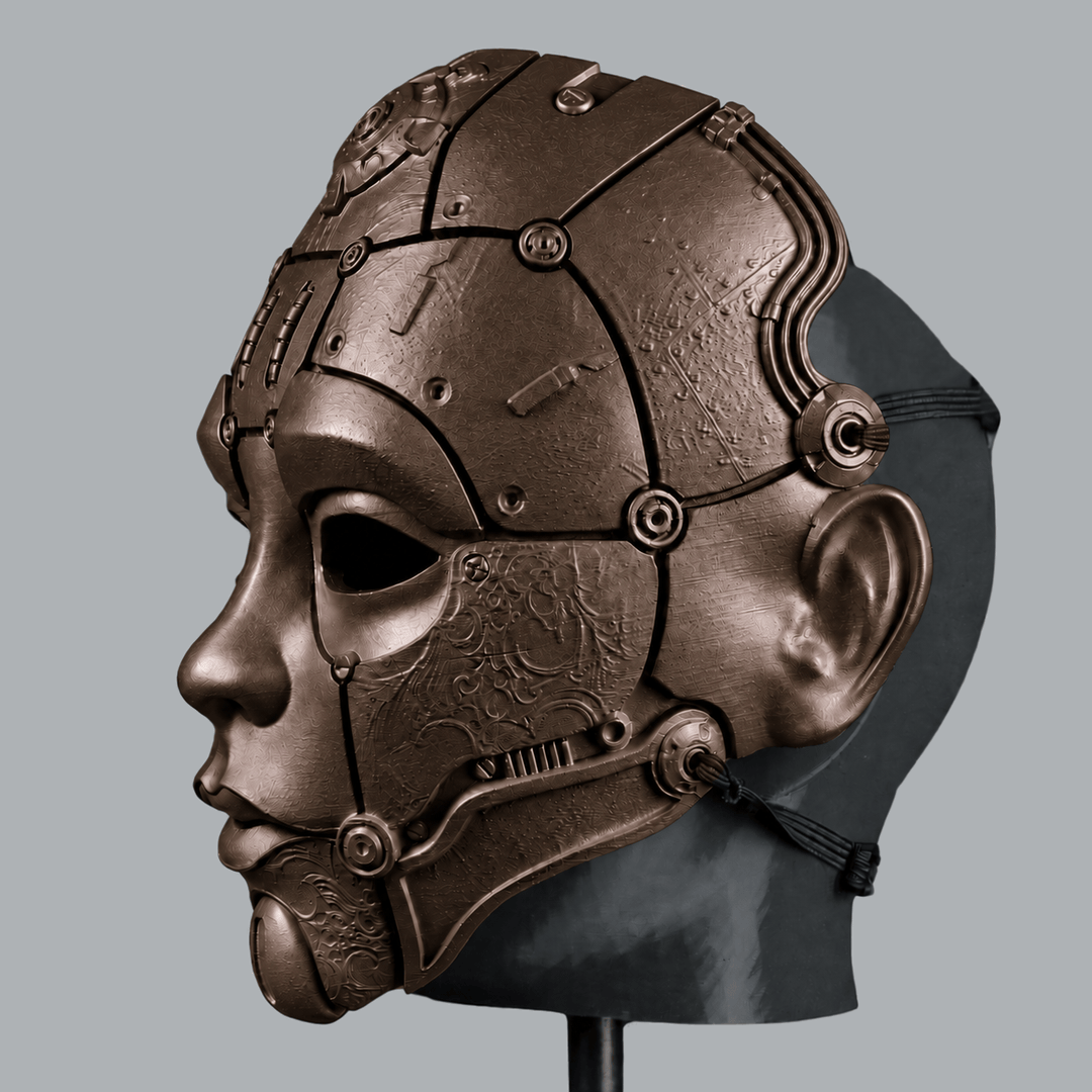 Space Armory Cyborg Humanoid Robot Mask - Shock Brown Dark Masks