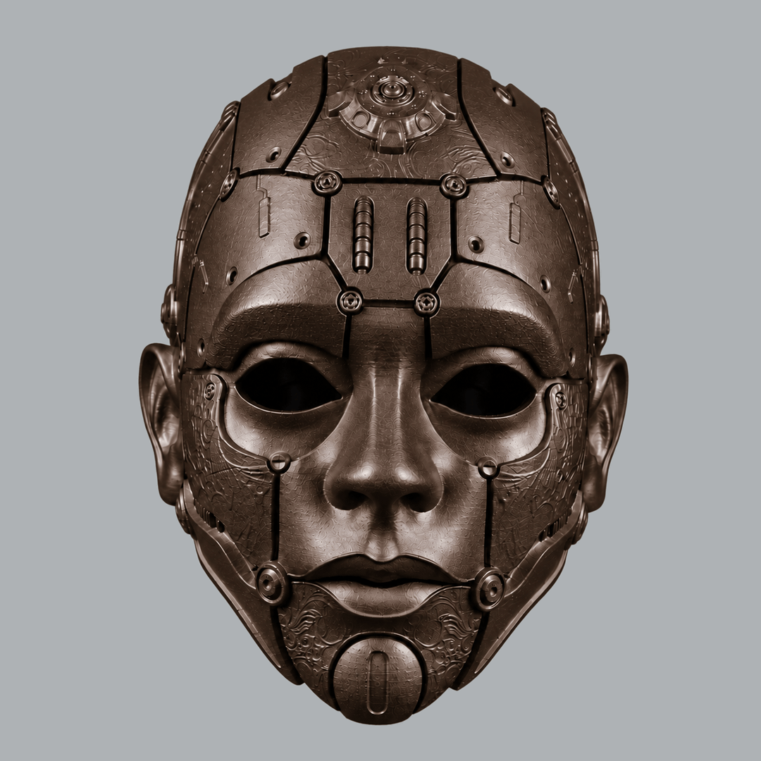 Space Armory Cyborg Humanoid Robot Mask - Shock Brown Dark Masks