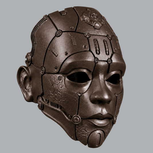 Space Armory Cyborg Humanoid Robot Mask - Shock Brown Dark Masks