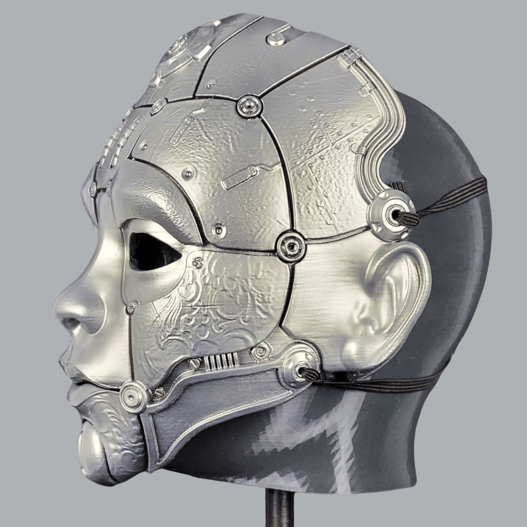 Space Armory Cyborg Humanoid Robot Mask - Titanium Masks