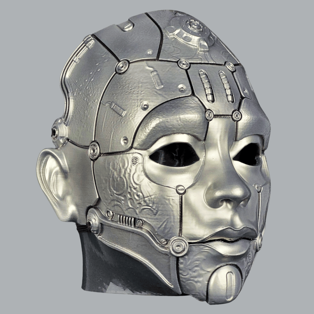 Space Armory Cyborg Humanoid Robot Mask - Titanium Masks