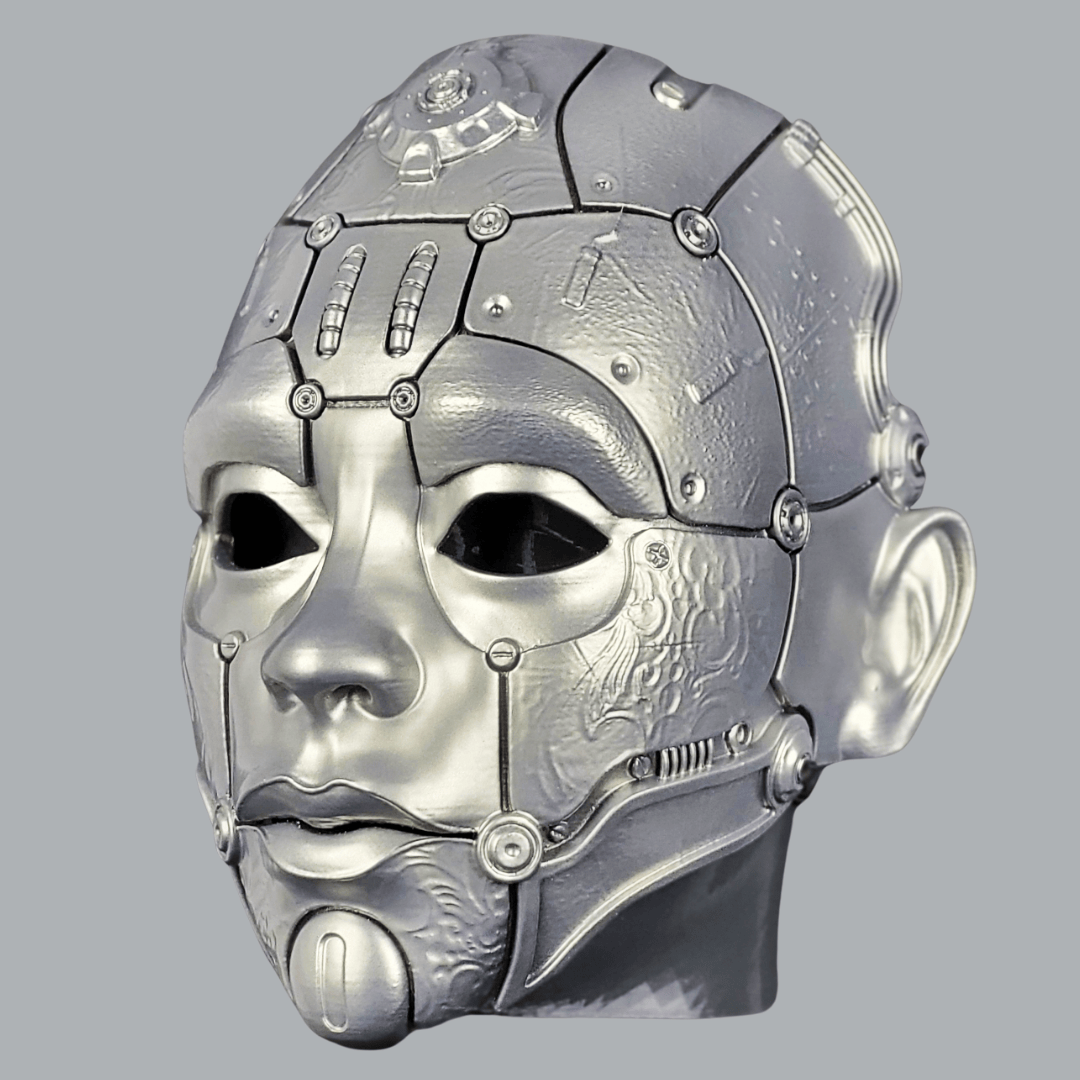 Space Armory Cyborg Humanoid Robot Mask - Titanium Masks