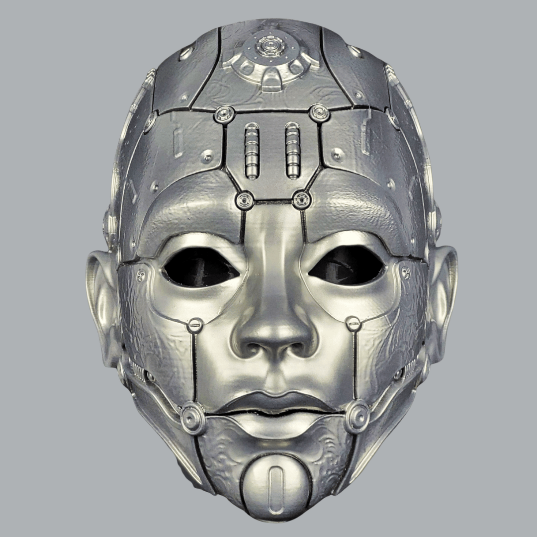 Space Armory Cyborg Humanoid Robot Mask - Titanium Masks